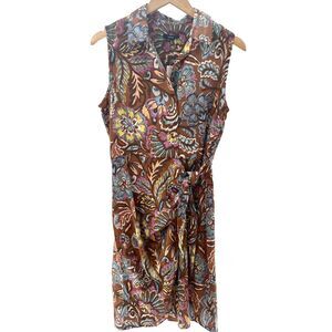 Anthropologie Drew Brown Midi Wrap Dress Women Tie New with Tags $286 MSRP